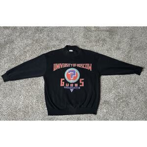 VTG 1989 Guess University Of Moscow Mock Neck Sweater Black One Size Fits All